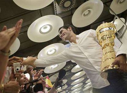 Contador, a su llegada a Barajas