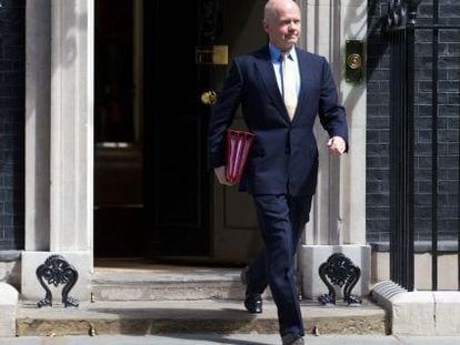 El ministro de Exteriores brit&aacute;nico, William Hague, en Downing Street. 