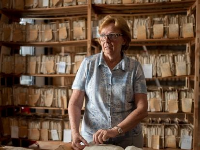 Liliane Dahlmann, la viuda de Luisa Isabel Álvarez de Toledo, fotografiada en Sanlúcar de Barrameda (Cádiz) en 2019.