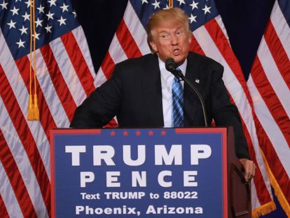 El candidato republicano, Donald Trump, en Arizona