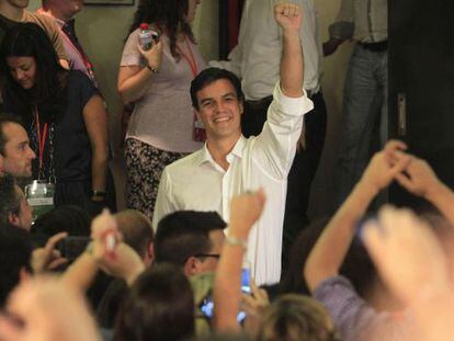 Pedro Sánchez tras convertirse en secretario general del PSOE.