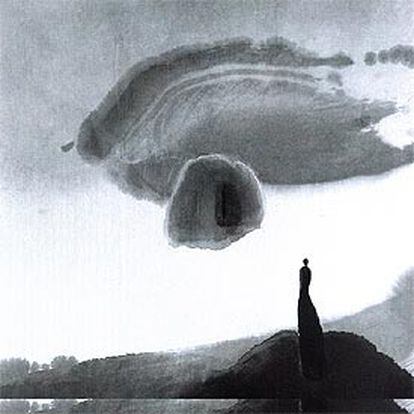 <i>Le recueillement </i>(1994), tinta china sobre papel de arroz de Gao Xingjian.