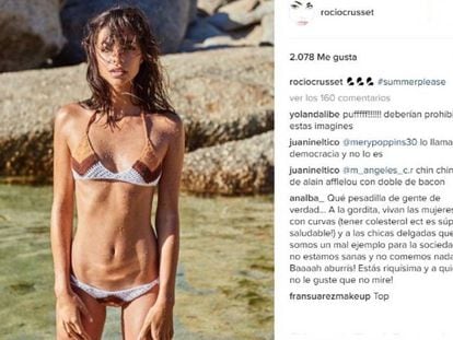 Imagen publicada por la modelo Rocío Crusset en su perfil de Instagram.