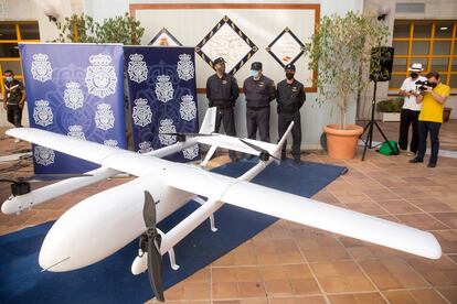 Drone incautado por la Policía del Estado en Málaga.