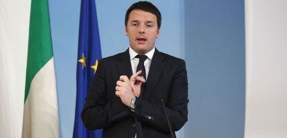 Matteo Renzi durante una rueda de prensa en la sede del Gobierno este miércoles.
