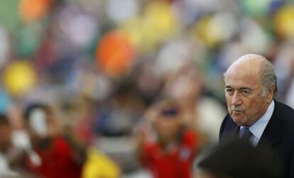 El presidente de la FIFA Sepp Blatter en el Maracaná el pasado domingo.