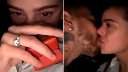 Rosalía muestra su anillo de compromiso.