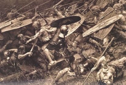 &#039;Furor teutonicus&#039;(1899). La batalla de Teutoburgo vista por el artista serbio Paja Jovanovic.