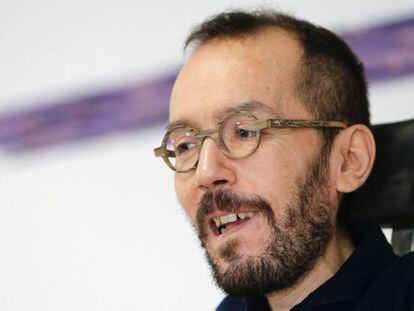 Pablo Echenique, tras la reuni&oacute;n de la direcci&oacute;n de Podemos.