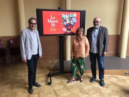 Joan Subirats, Marta Almirall y Óscar Rebollo presentan el programa de La Mercè