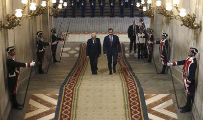 El Rey y el presidente italiano, Sergio Mattarela.