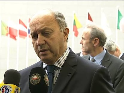 El ministro francés Fabius, en Luxemburgo.