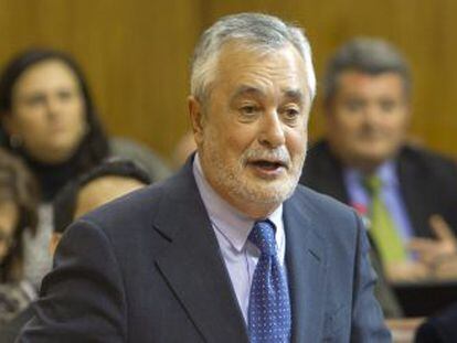 El presidente de la Junta, José Antonio Griñán, en el Parlamento.