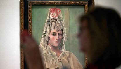 &#039;Olga Khokhlova con mantilla&#039;, de 1917, de Pablo Picasso, que puede verse en el Museo Picasso de Barcelona. 