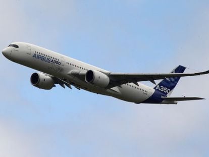 Una imagen del nuevo Airbus A350, en Le Bourget.