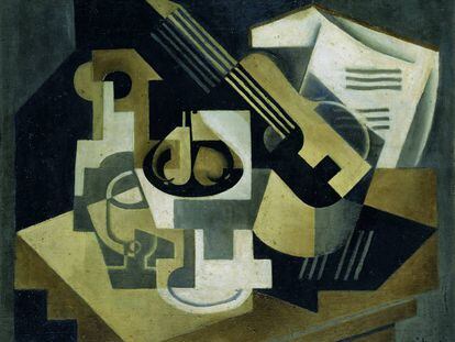 La obra 'Guitarra y frutero' (1918), del pintor español Juan Gris.