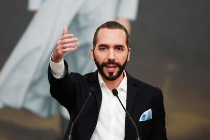 Imagen de archivo de el presidente de El Salvador, Nayib Bukele, durante una conferencia en San Salvador.