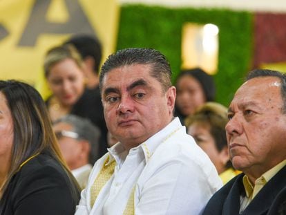 Luis Espinosa Chazaro, durante un evento del PRD en el Estado de México, el 5 de mayo de 2023.