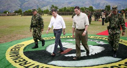 El presidente y el ministro de Defensa de Colombia.