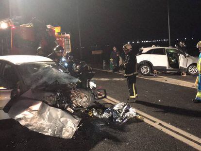 Estado en el que quedó el Renault Megane tras el accidente.