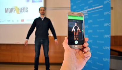 La aplicación móvil desarrollada por Intexter para acertar la talla.