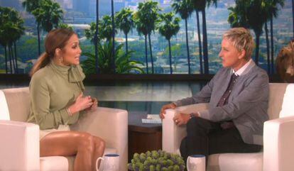 Jennifer Lopez en el programa de Ellen DeGeneres. 