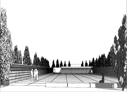 Primer esbozo del diseño del Memorial de Paterna.