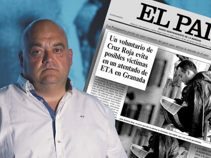 José Antonio Sola, el "héroe de Granada" que evitó una matanza de ETA en 1997, durante una entrevista para 'Yo fui portada', un formato de EL PAÍS.