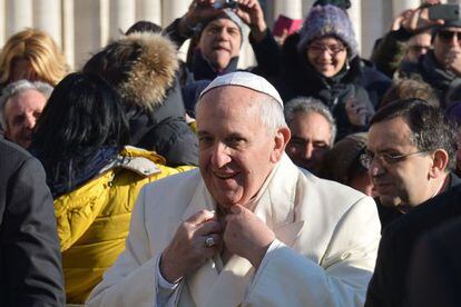 El papa Francisco, durante la audiencia general del 18 de diciembre de 2013, en el Vaticano.