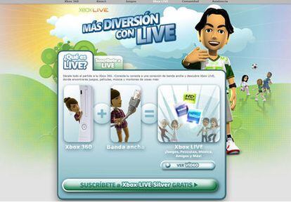 Página de Xbox Live.