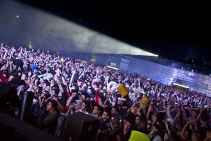 Interior del pabellón Madrid Arena durante la fiesta de Halloween.