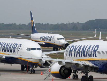 Aviones de Ryanair en el aeropuerto de Weeze, Alemania.