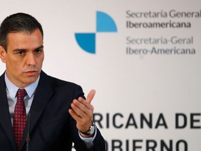 El presidente del Gobierno, Pedro Sánchez, tras la Cumbre Iberoamericana de esta semana en Soldeu (Andorra).
