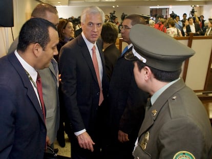 El exalcalde de Bogotá Samuel Moreno, durante un juicio por corrupción, en la capital colombiana, el 19 de septiembre de 2011.