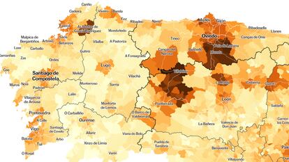 El mapa de las pensiones medias por municipios en España: de 2.000 euros a poco más de 500