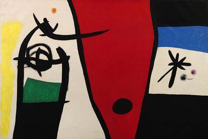El cuadro 'Femme à la voix de rossignol dans la nuit', de Joan Miró