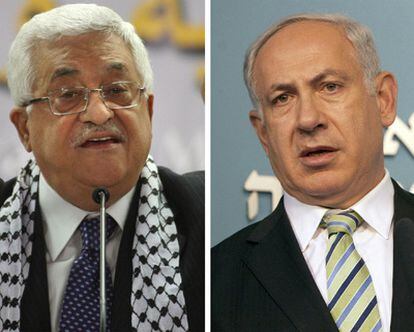 El líder palestino Mahmud Abbas y el primer ministro israelí Netanyahu