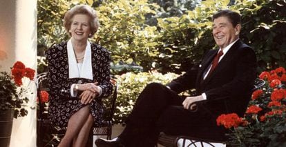 Thatcher y Reagan, en la Casa Blanca en 1987.