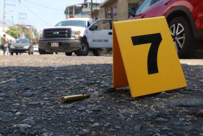 La escena de un crimen en Guerrero, uno de los Estados más violentos de México.