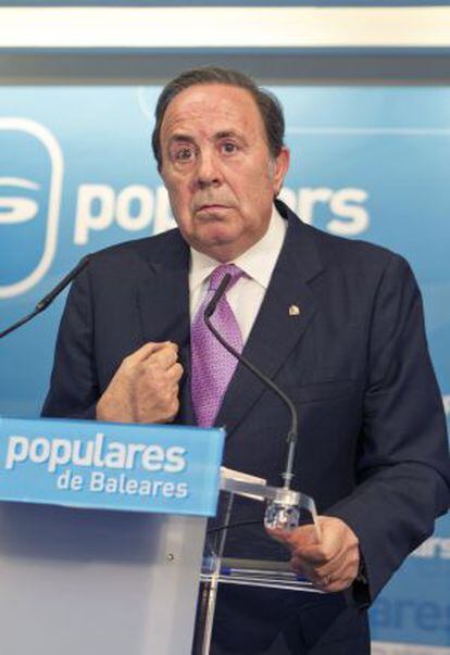 José María Rodríguez, durante la rueda de prensa que ha ofrecido tras presentar su dimisión como delegado de Gobierno de Baleares.