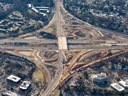 Vista de la interconexión de la I-66, en los alrededores de Washington DC.