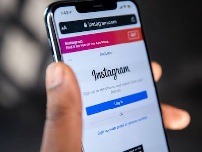 Aplicación de Instagram en un teléfono inteligente.