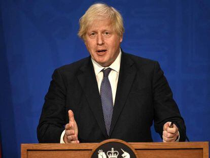 El primer ministro británico, Boris Johnson, en Londres. 