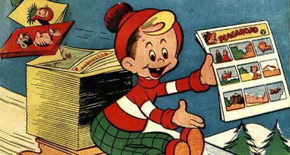 Detalle de una portada de 'Pulgarcito', uno de los tebeos españoles más populares.