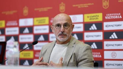 El seleccionador nacional Luis de la Fuente, este viernes en la Ciudad Deportiva de Las Rozas.