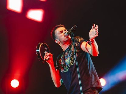 Juan Pedro Martín, 'Pucho', vocalista de Vetusta Morla, durante su concierto en Mad Cool, el pasado 12 de julio. 