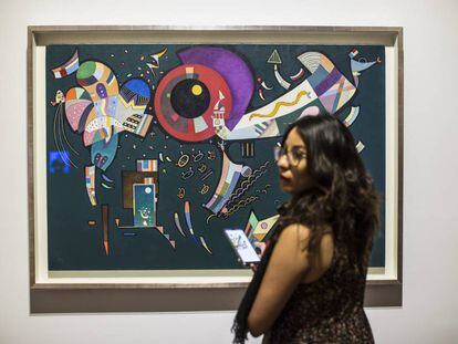 Sala de 'Kandinsky. Pequeños mundos', en el Museo del Palacio de Bellas Artes de Ciudad de México