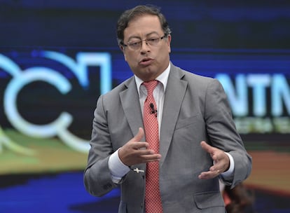 Gustavo Petro, durante un debate presidencial en 2018.