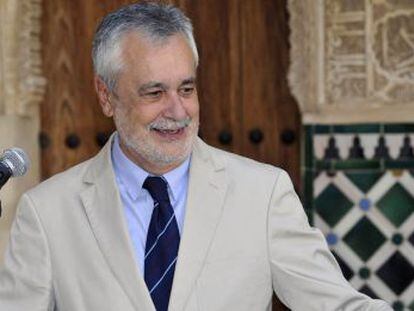 El presidente de la Junta, Jos&eacute; Antonio Gri&ntilde;&aacute;n, este viernes, en la Alhambra.