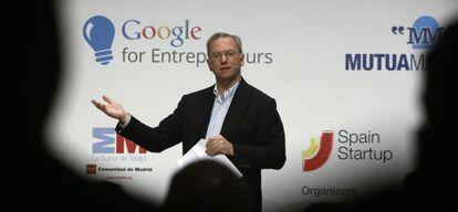 Eric Schmidt, presidente de Google, durante una visita a España.